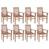 vidaXL Stacking Dining Chairs 8 pcs Solid Teak Wood - Untranslated