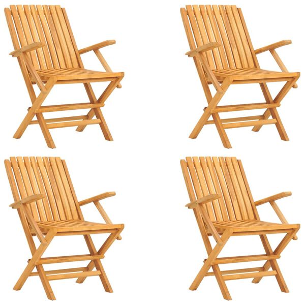 vidaXL عدد 5 قطع طقم سفرة حديقة خشب ساج صلب