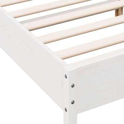 vidaXL إطار سرير مع ظهر سرير لون أبيض 200x180 سم خشب صلب صنوبر