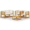 3057640 vidaXL 5 Piece Garden Lounge Set with Cushion Cream Solid Acacia Wood (311853+311866+2x311868) - Untranslated