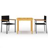 3067714 vidaXL 3 Piece Garden Dining Set Black (147875+43937) - Untranslated