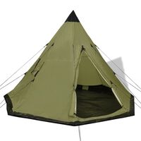 vidaXL خيمة تتسع لـ 4 أشخاص لون أخضر