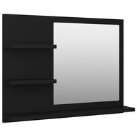 vidaXL مرآة حمام أسود 60×10.5×45 سم خشب حبيبي