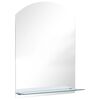 vidaXL مرآة حائط مع رف 50&times;70 سم زجاج مقسّى