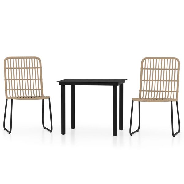 vidaXL عدد 3 قطع طقم سفرة حديقة أوك