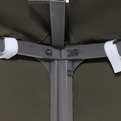 vidaXL غطاء مظلة علوي ذو طبقتين 310 جرام/م² 3×3 م رمادي بني