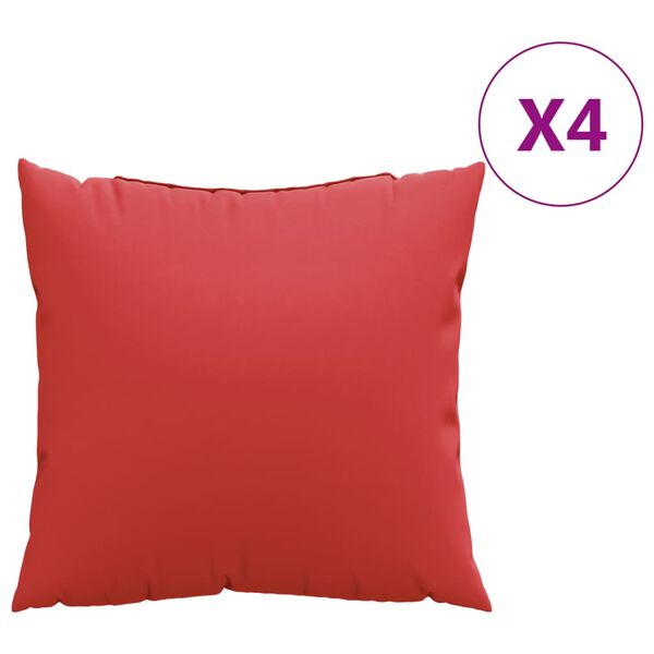 vidaXL 314359 vidaXL Throw Pillows 4 pcs Red 60x60 cm Fabric