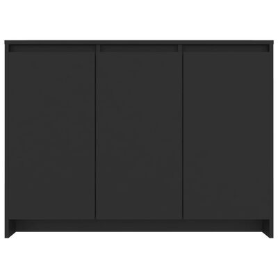 vidaXL خزانة جانبية لون أسود 75x33x102 سم خشب صناعي