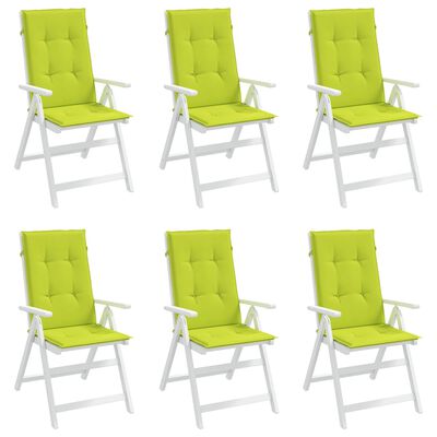 vidaXL وسائد كرسي حديقة 6 ق أخضر ساطع 120×50×3 سم