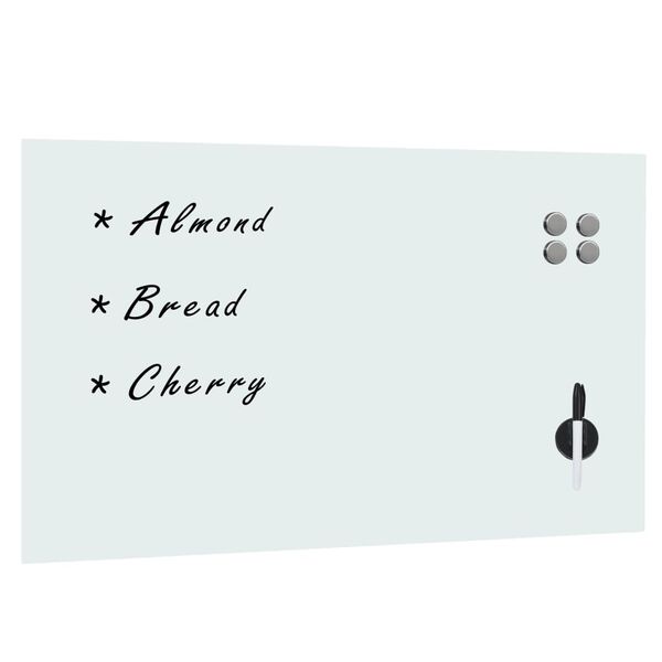 vidaXL سبورة جدارية مغناطيسية زجاج أبيض 100&times;60 سم