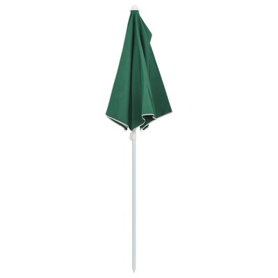 vidaXL مظلة حديقة نصفية مع عمود 180×90 سم أخضر