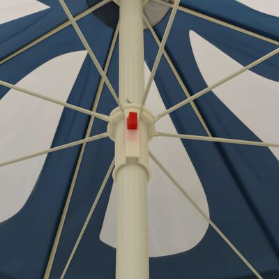 vidaXL مظلة شمسية خارجية مع عمود فولاذي أزرق 180 سم