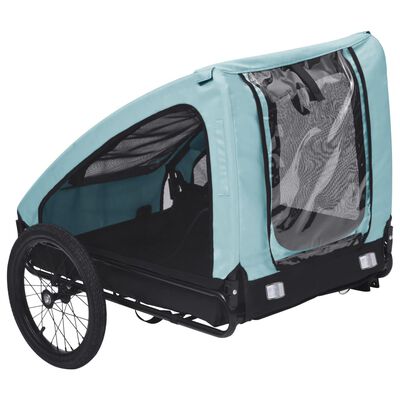 vidaXL عربة دراجة للحيوانات الأليفة أزرق وأسود