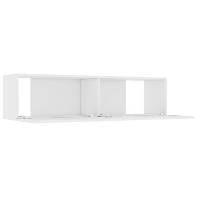 vidaXL خزانة تلفزيون أبيض 120×30×30 سم خشب حبيبي