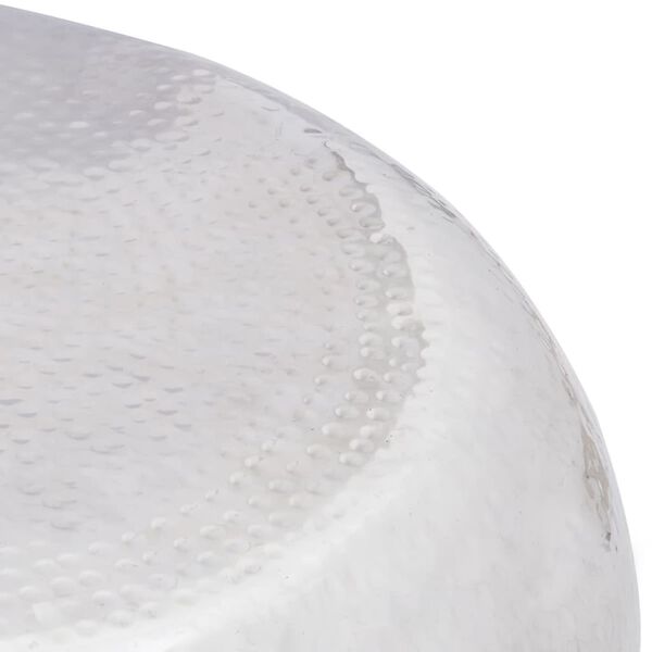 vidaXL طاولة قهوة ألومنيوم مطروق فضي