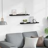 vidaXL رفوف إطار الصور، قطعتان، أسود، 60&times;9&times;3 سم، خشب ليفي متوسط الكثافة (MDF)