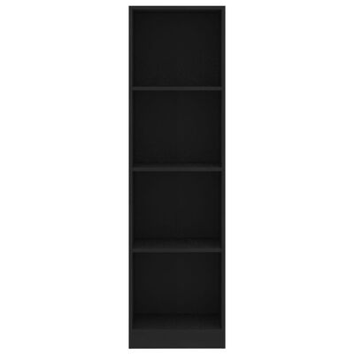 vidaXL خزانة كتب 4 طبقات أسود 40×24×142 سم خشب مضغوط