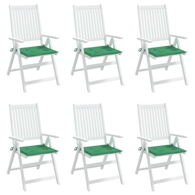 vidaXL وسائد كرسي حديقة 6 ق أخضر 40×40×3 سم قماش