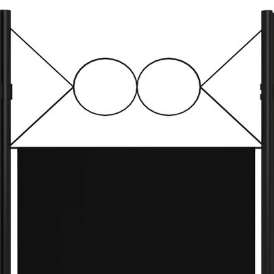 vidaXL مقسم غرفة ذو 4 ألواح أسود 160×180 سم