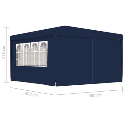 vidaXL خيمة حفلات احترافية بجدران جانبية 4×4 م أزرق 90 جم/م²