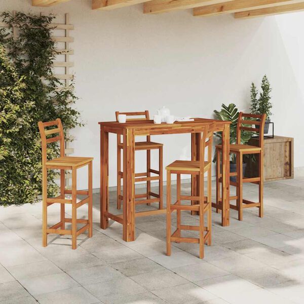 vidaXL طاولة بار خشب أكاسيا صلب 120&times;60&times;105 سم