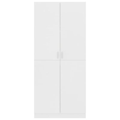 vidaXL خزانة ملابس لون أبيض 80×52×180 سم خشب صناعي