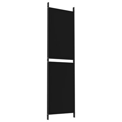 vidaXL مقسم غرفة 3-ألواح أسود 150×180 سم قماش