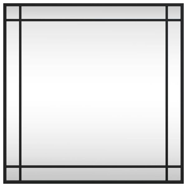 مرآة حائط VidaXL سوداء مقاس 60x60 سم، مربعة حديد