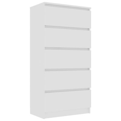 vidaXL خزانة درج جانبية أبيض 60×35×121 سم خشب حبيبي