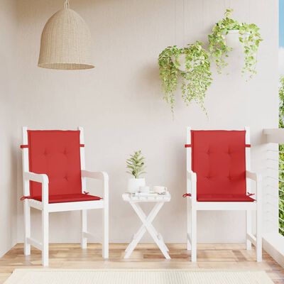 vidaXL وسائد كرسي حديقة 2 ق أحمر 100×50×3 سم