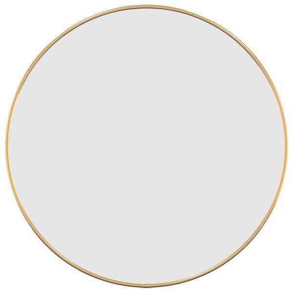 vidaXL مرآة حائط لون ذهبي قطر 50 سم دائرية