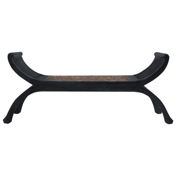 vidaXL مقعد 120 سم ألياف أباكا بني داكن