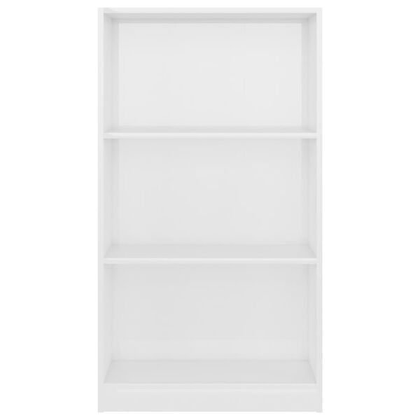 vidaXL 800870 vidaXL 3-Tier Book Cabinet High Gloss White 60x24x109 cm Engineered Wood