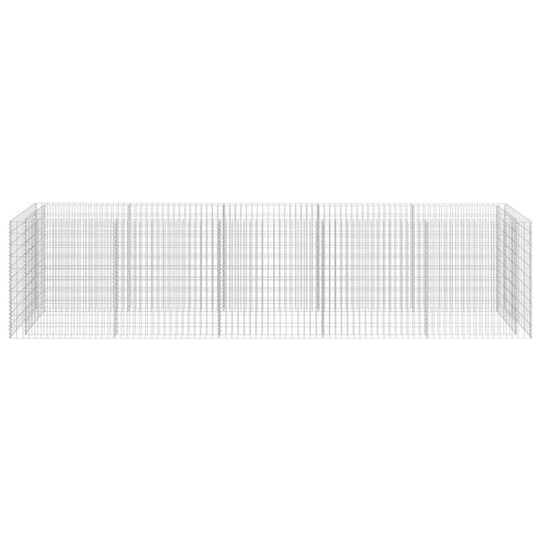 vidaXL حوض جابيون زراعي مرتفع فولاذ مجلفن 100x90x450 سم