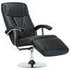 vidaXL كرسي تلفزيون بذراعين أسود جلد صناعي