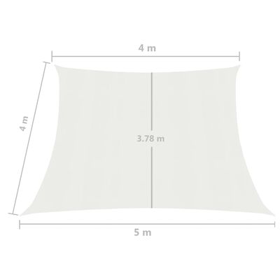 vidaXL مظلة شراعية 160 جم/م² أبيض 5/4×4 م HDPE