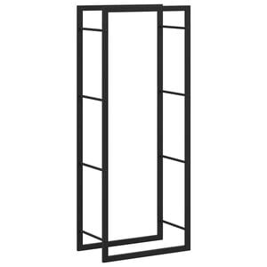 vidaXL حامل حطب لون أسود مطفي 132x28x50 سم فولاذ