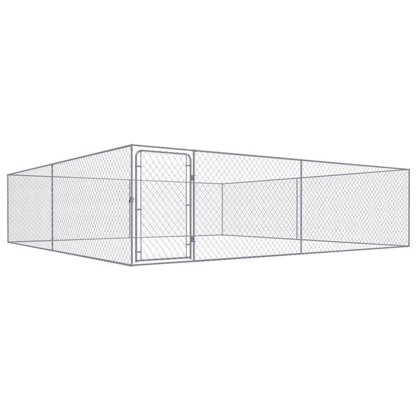 vidaXL بيت كلب خارجي فولاذ مجلفن 1x4x4 م
