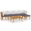 3087026 vidaXL 6 Piece Garden Lounge Set with Cushions Solid Acacia Wood (316264+316265+46671) - Untranslated