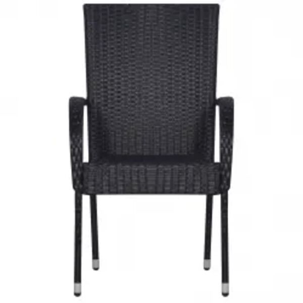 vidaXL طقم سفرة حديقة 5 قطع أسود