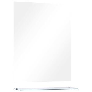 vidaXL مرآة حائط مع رف 50&times;60 سم زجاج مقسّى