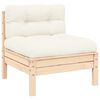 806634 vidaXL Garden Middle Sofa with Cream Cushions Solid Wood Pine - Untranslated