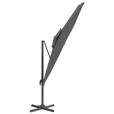 vidaXL مظلة كابولي بسقف مزدوج أنثراسيت 400×300 سم
