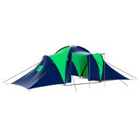 vidaXL خيمة تخييم قماش 9 أشخاص أزرق وأخضر