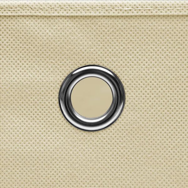 vidaXL صناديق تخزين 4 ق كريمي 32×32×32 سم قماش