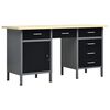 vidaXL طاولة عمل سوداء 85x60x160 سم فولاذ