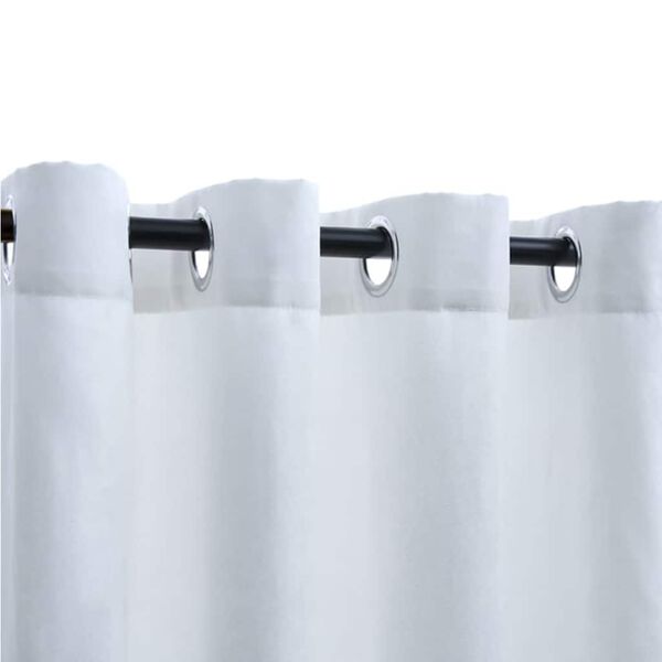 vidaXL ستائر بلاك اوت بحلقات معدنية 2 ق أوف وايت 140&times;225 سم