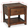 vidaXL طاولة جانبية 40x45x45 سم خيزران بني داكن
