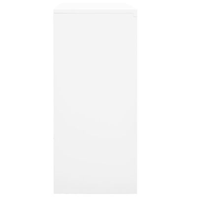 vidaXL خزانة مكتب مع باب منزلق أبيض 90×40×90 سم فولاذ