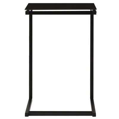 vidaXL طاولة جانبية أسود 45×50×45 سم زجاج مقسّى